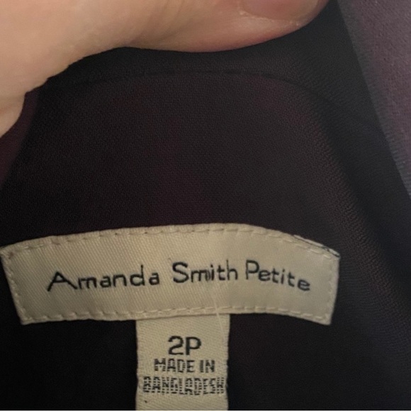 Amanda Smith Double Breasted Suit Dark Maroon Size 2P - Picture 5 of 6